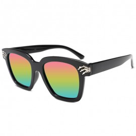  Classic Style Sunglasses Color Mirror Lens Large Square Sunglasses for Women 