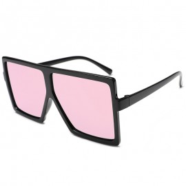 Women's Flat Mirrored Sunglasses Reflective Color Lens Large Sunglasses Square Style Sunglasses