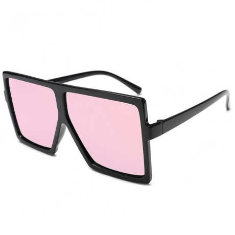 Women's Flat Mirrored Sunglasses Reflective Color Lens Large Sunglasses Square Style Sunglasses