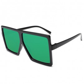 Women's Flat Mirrored Sunglasses Reflective Color Lens Large Sunglasses Square Style Sunglasses 