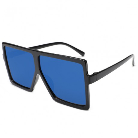 Women's Flat Mirrored Sunglasses Reflective Color Lens Large Sunglasses Square Style Sunglasses