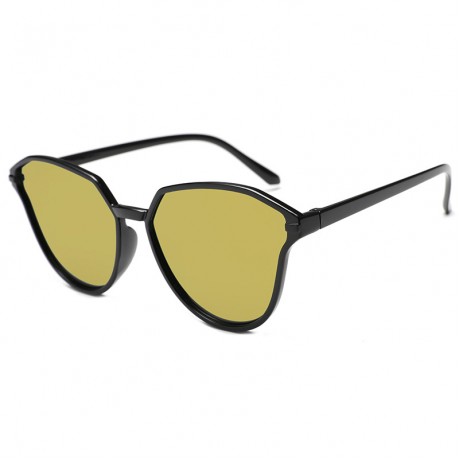 Cat Eye Mirrored Flat Lenses Street Fashion PC Frame Women Sunglasses 