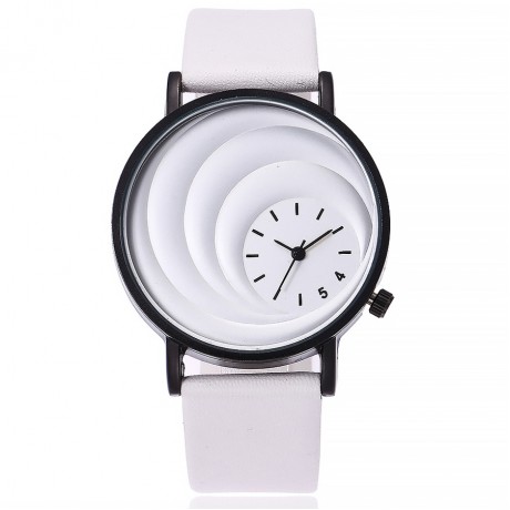 Fashion Classic Leather Strap Band Round Face Quartz Movement Wrist Watch for Women