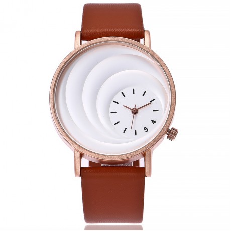 Fashion Classic Leather Strap Band Round Face Quartz Movement Wrist Watch for Women