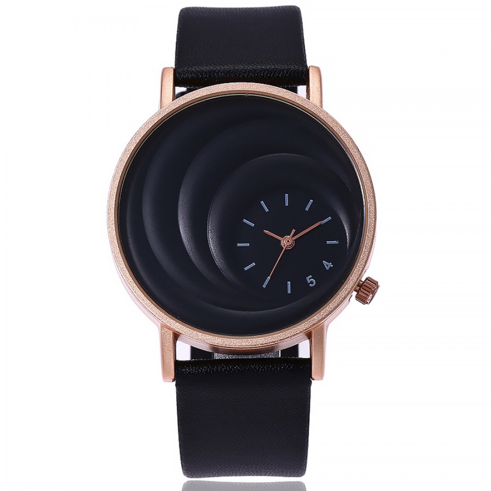 Fashion Classic Leather Strap Band Round Face Quartz Movement Wrist Watch for Women