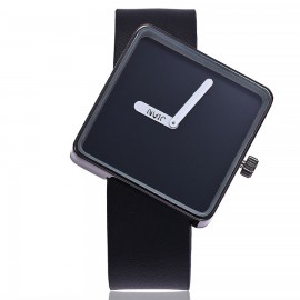 Vintage Unique Square Dail Watch Quartz Movement Wrist Watch with Leather Band for Women 