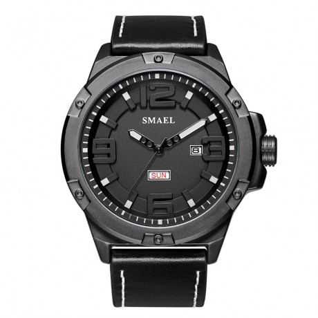 Men Leather Strap Watches Men's Multi Function Chronograph Waterproof Sport Wrist Watch
