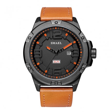 Men Leather Strap Watches Men's Multi Function Chronograph Waterproof Sport Wrist Watch