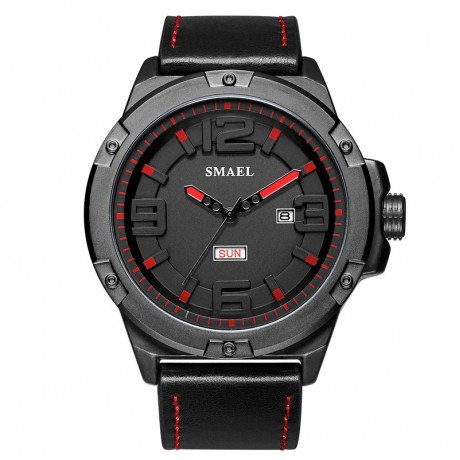 Men Leather Strap Watches Men's Multi Function Chronograph Waterproof Sport Wrist Watch
