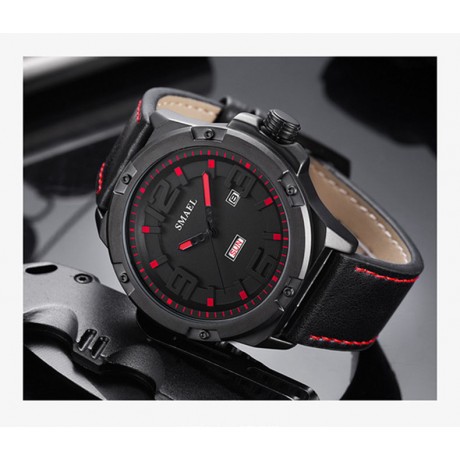 Men Leather Strap Watches Men's Multi Function Chronograph Waterproof Sport Wrist Watch