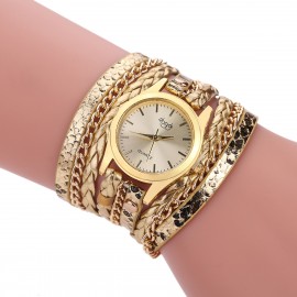 Hand-Woven Wrapped Bracelet Watch Ladies Quartz Casual Wrist Watches For Women 