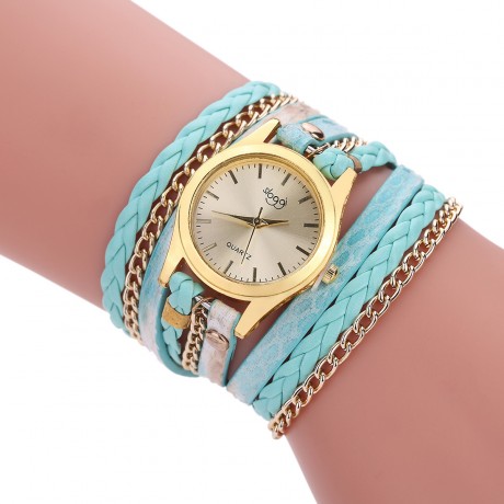 Hand-Woven Wrapped Bracelet Watch Ladies Quartz Casual Wrist Watches For Women