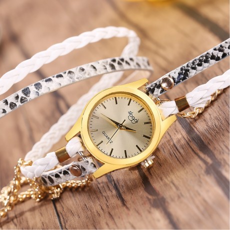 Hand-Woven Wrapped Bracelet Watch Ladies Quartz Casual Wrist Watches For Women