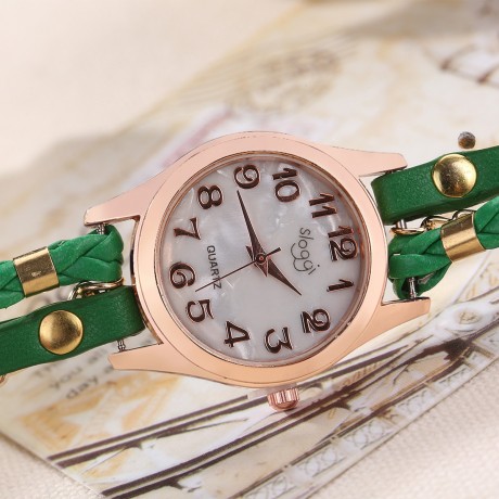 Ladies Vintage Hand-Woven Wrist Watch Quartz Multi Layer Wrapped Bracelet Watches For Women