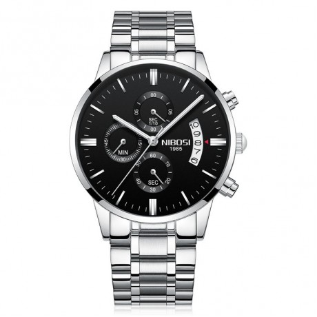 Solid Steel Belt Watch Waterproof Luminous Three Eye Six-Pin Quartz Watches For Men