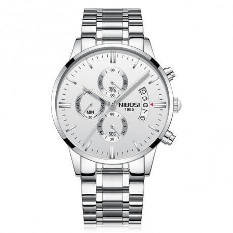 Solid Steel Belt Watch Waterproof Luminous Three Eye Six-Pin Quartz Watches For Men