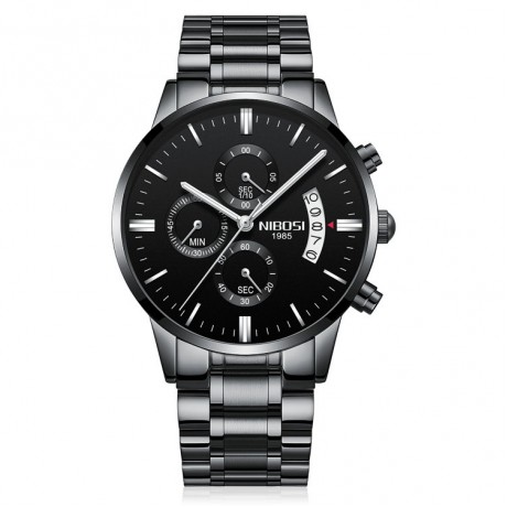 Solid Steel Belt Watch Waterproof Luminous Three Eye Six-Pin Quartz Watches For Men