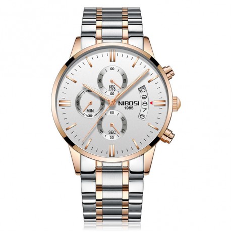 Solid Steel Belt Watch Waterproof Luminous Three Eye Six-Pin Quartz Watches For Men