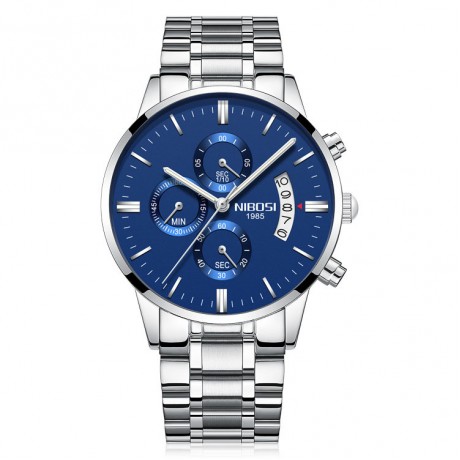 Solid Steel Belt Watch Waterproof Luminous Three Eye Six-Pin Quartz Watches For Men