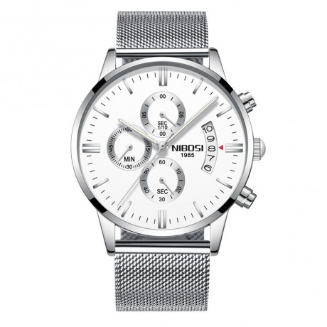Solid Steel Belt Watch Waterproof Luminous Three Eye Six-Pin Quartz Watches For Men