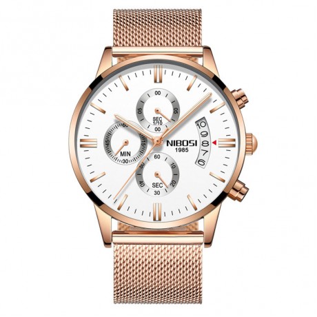 Solid Steel Belt Watch Waterproof Luminous Three Eye Six-Pin Quartz Watches For Men