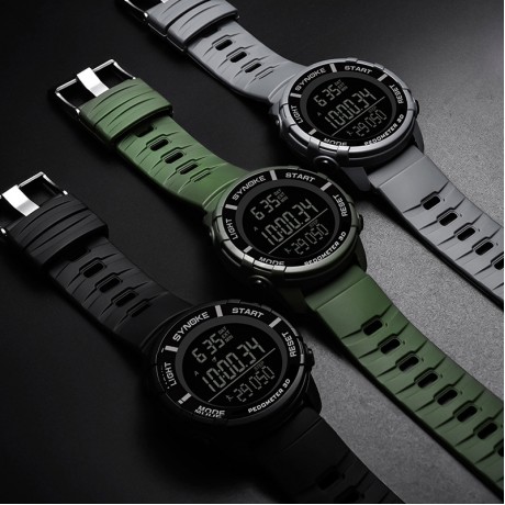 Digital LED Watch Pedometer Chronograph Multifountion Sport Watch For Men