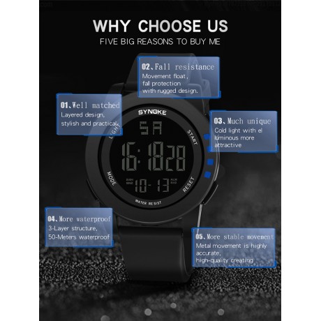 Multifountion Sport Digital Watch Fashion Waterproof Luminous Digital Watches For Boys