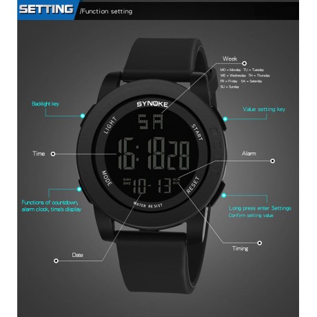 Multifountion Sport Digital Watch Fashion Waterproof Luminous Digital Watches For Boys