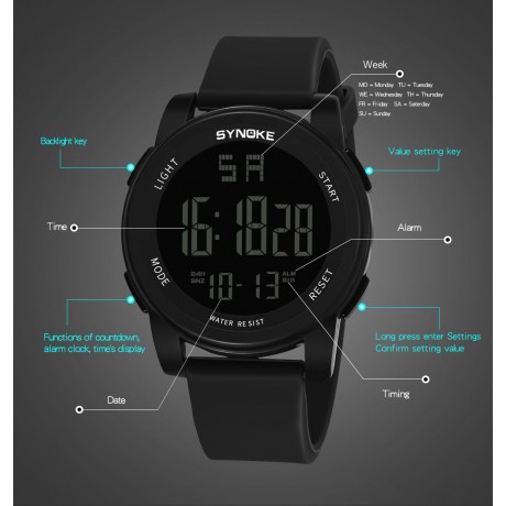 Outdoor Digital Sport Watches Multi-function Waterproof Wrist Watches For Men