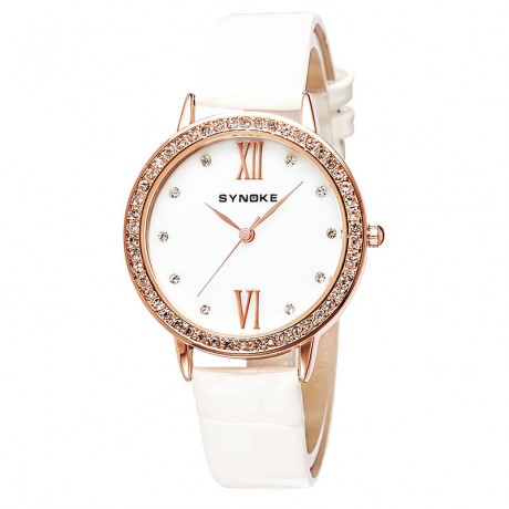 Women's Fashion Diamond Quartz Watches Leather Band Waterproof Wrist Watch For Girls,Women