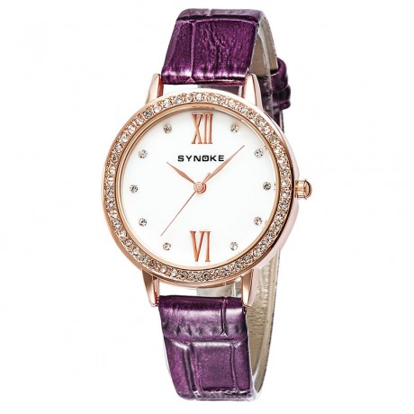 Women's Fashion Diamond Quartz Watches Leather Band Waterproof Wrist Watch For Girls,Women
