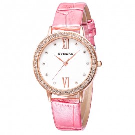 Women's Fashion Diamond Quartz Watches Leather Band Waterproof Wrist Watch For Girls,Women
