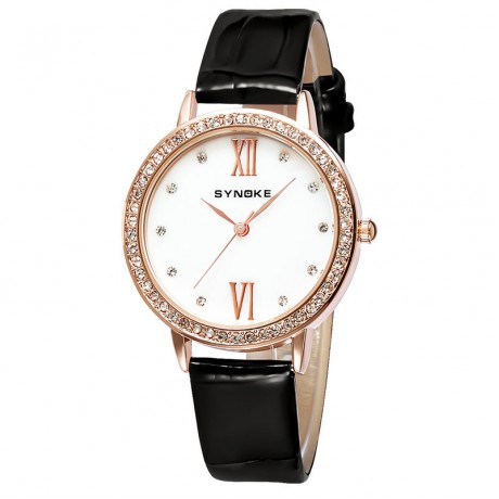 Women's Fashion Diamond Quartz Watches Leather Band Waterproof Wrist Watch For Girls,Women