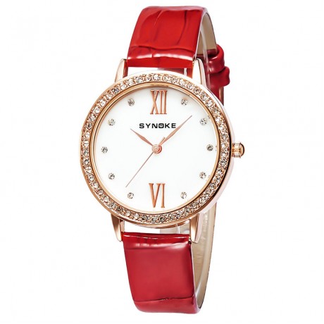 Women's Fashion Diamond Quartz Watches Leather Band Waterproof Wrist Watch For Girls,Women