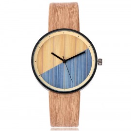 Women Watches Wood Leather Band Luxury Quartz Watches Girls Ladies Wristwatch 