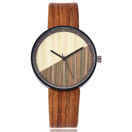 Women Watches Wood Leather Band Luxury Quartz Watches Girls Ladies Wristwatch 