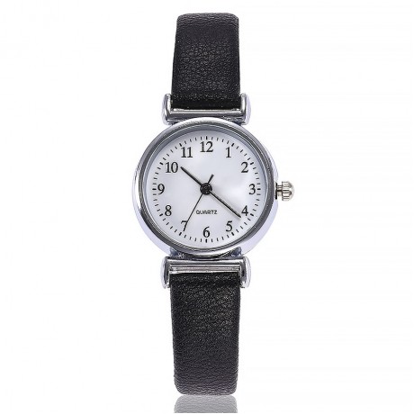 Women's Metal Casual Round Dial Quartz Analog Wrist Watch with Leather Band