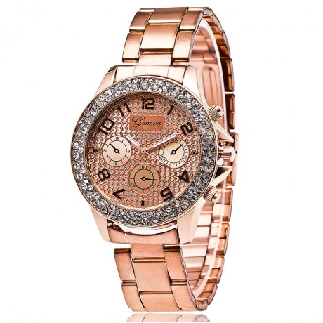 Men's Diamonds Alloy Casual Watch,Gold/Sliver/Rose Gold 
