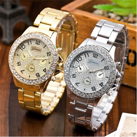 Men's Diamonds Alloy Casual Watch,Gold/Sliver/Rose Gold 