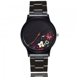 Fashion Watches Floral Printing Women Wrist Watch with Alloy Band for Women 