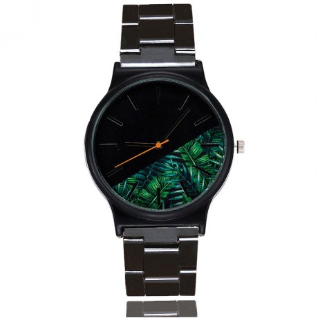 Fashion Watches Floral Printing Women Wrist Watch with Alloy Band for Women