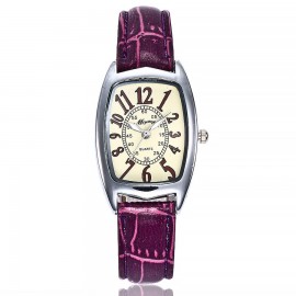 Women Watches Alloy Casual Watch Square Dial Quartz Analog Wrist Watch with Leather Band 