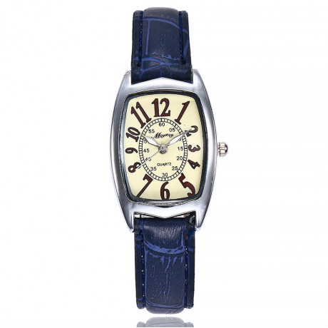Women Watches Alloy Casual Watch Square Dial Quartz Analog Wrist Watch with Leather Band