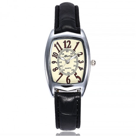 Women Watches Alloy Casual Watch Square Dial Quartz Analog Wrist Watch with Leather Band