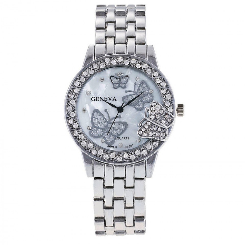 Womens Ladies Casual Watches Rhinestones Butterfly Bow Tie Quartz Watch