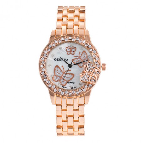 Womens Ladies Casual Watches Rhinestones Butterfly Bow Tie Quartz Watch