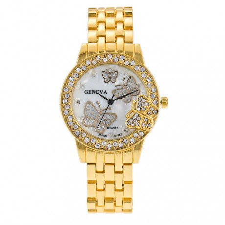 Womens Ladies Casual Watches Rhinestones Butterfly Bow Tie Quartz Watch