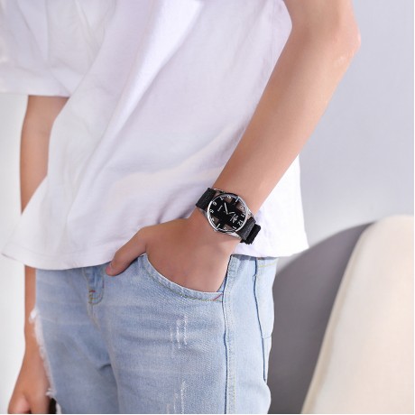 Men's Digital Big Face Watches Nylon Canvas Strap Band Wrist Watch Quartz Analog Display Hollowed Eagle Watch