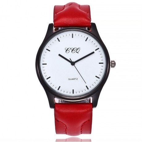 Mens Black Face Wristwatch Casual Watch Leather Band Watch with Simple Fashion Classic Design