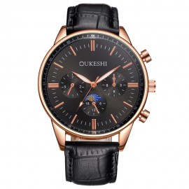 Mens Unique Fashion Casual Business Watches Quartz Waterproof Leather Band Wrist Watch for men  